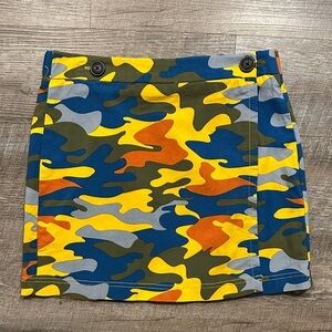Like an Angel Colorful Camouflage Mini Wrap Skirt Size Large